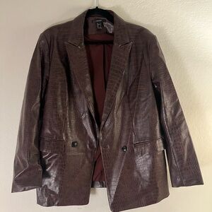 Forever 21 Dark Brown Croc-Patterned Jacket